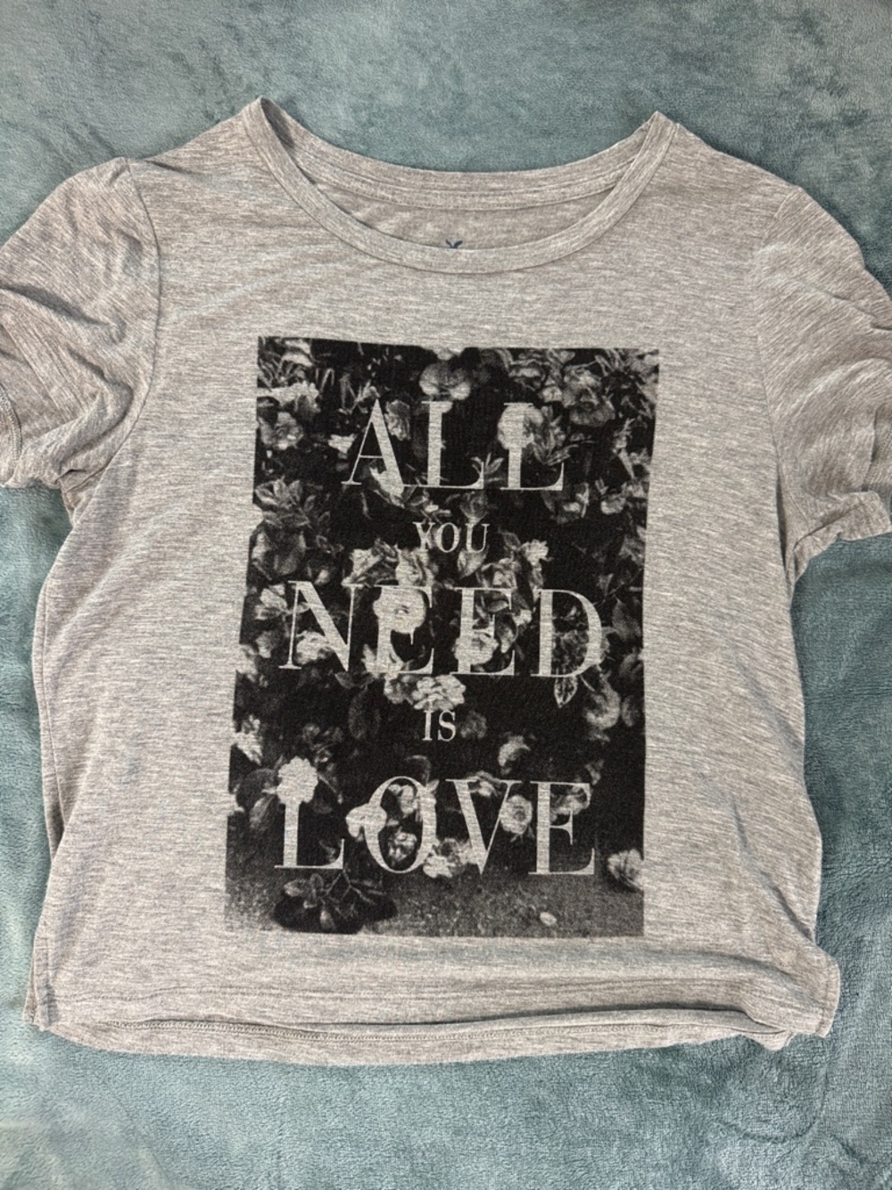 American Eagle Outfitters Gray Logo Tee